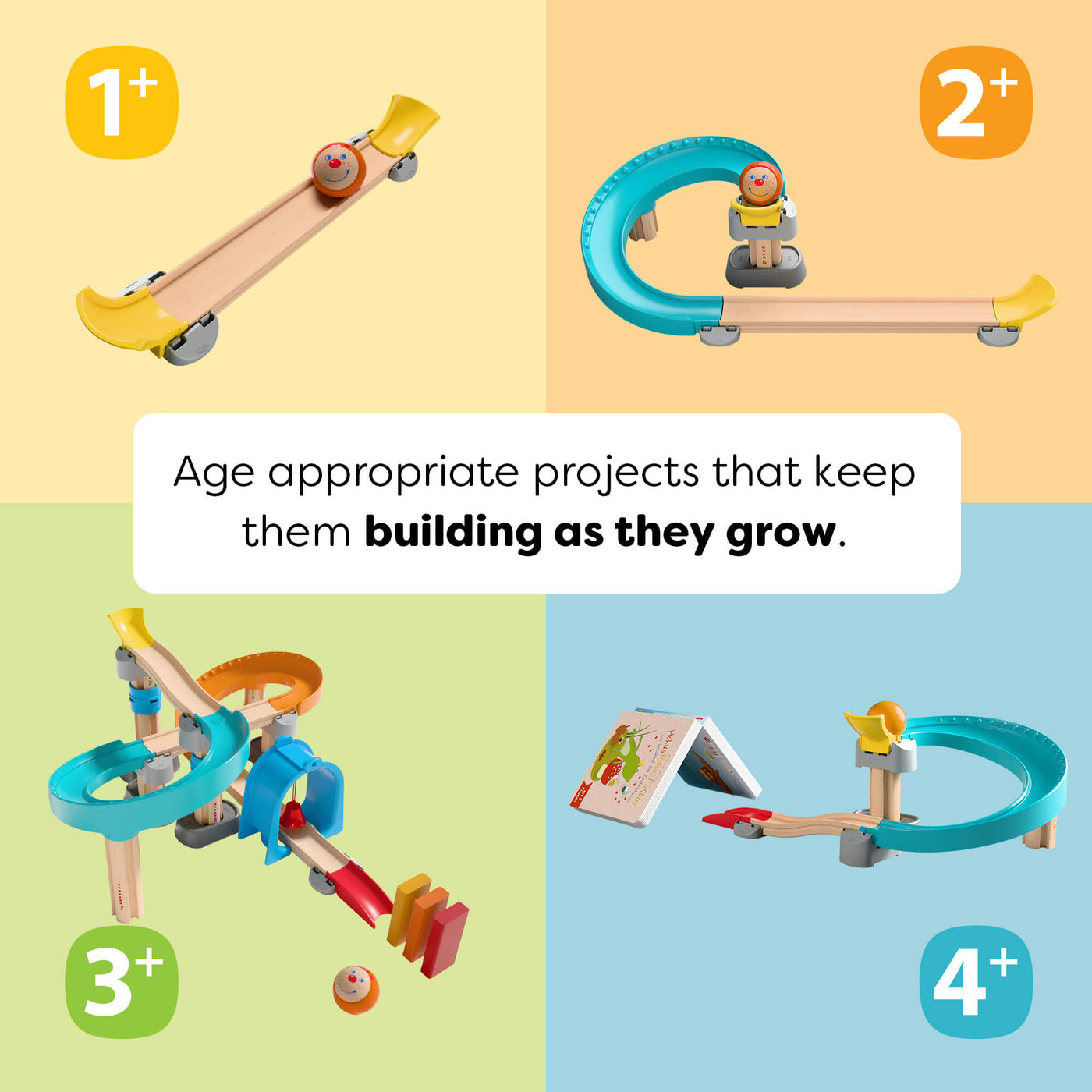 Kullerbu Colorful Curves - Build & Grow Ball Track Set